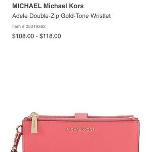 Michel Kors coral wristlet